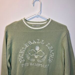 Sincerely Jules Sage Green Women Crewneck Pickleball Sweater size XS